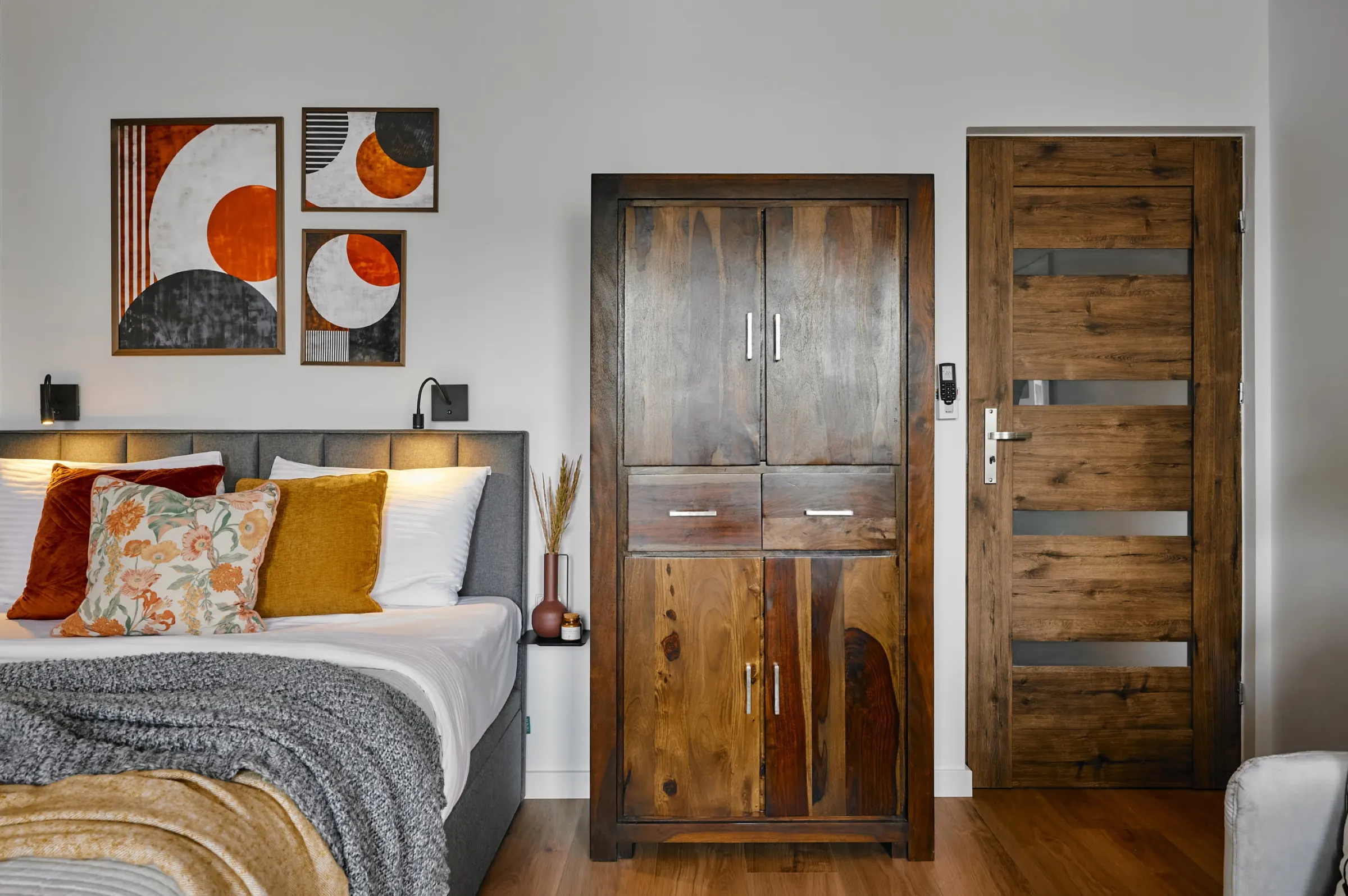 Bedroom with a rosewood wardrobe