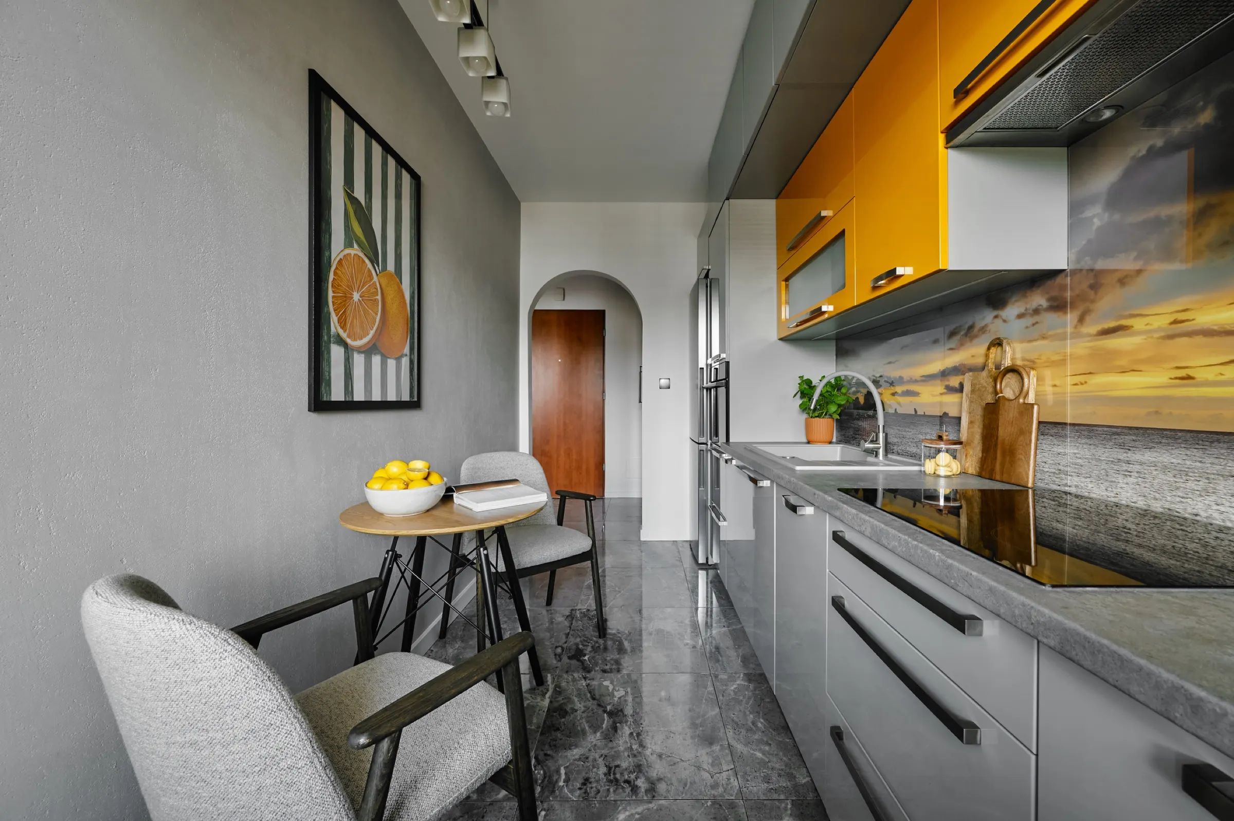 Kitchen with a table for two