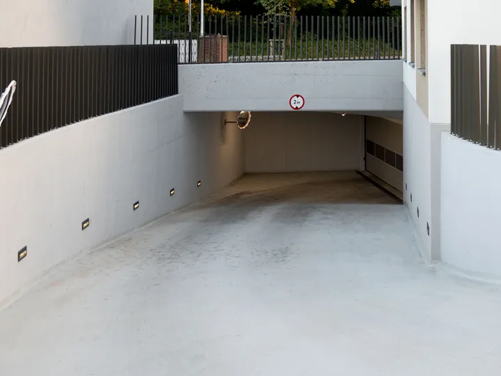 Entrance to the underground garage